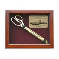 Burgundy Ceremonial Scissors Display Case for 15" Gold Ceremonial Scissors